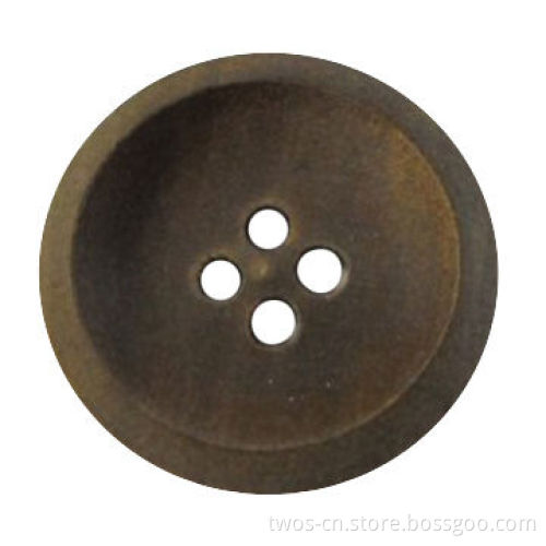 Wooden Button, Painted Black Color, Fancy Design